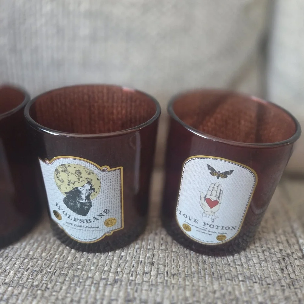 Threshold Halloween 4 Tumblers Drinking Glasses Burgundy 13.87oz Gothic NIB